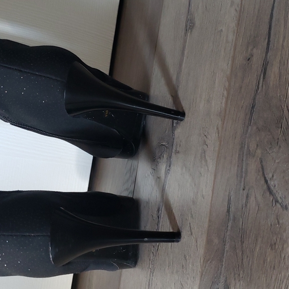 Overknee  sparkling black material boots - Picture 9 of 9